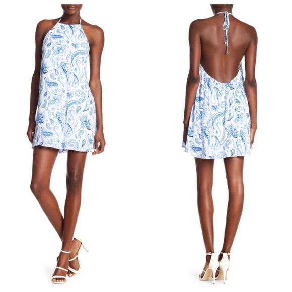 Show Me Your MuMu Dresses & Skirts - Show Me Your MuMu Blue and White Paisley Mini Dress Large (7992)
